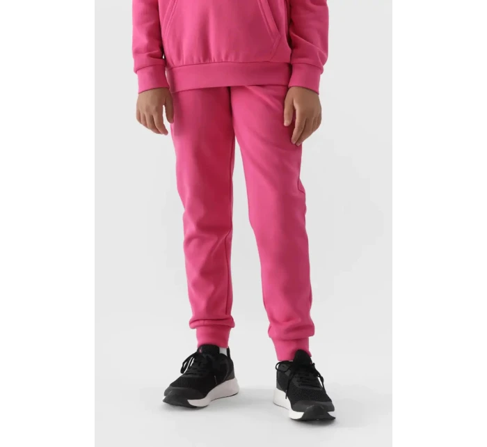 Dziewczęce Spodnie Dresowe Joggery 4F 4FJWMM00TTROF0828-55S Fuksja