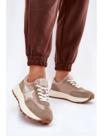 Dámské Sportovní Boty Z Semiše Na Platformě model 21686699 Béžové - VINCEZA