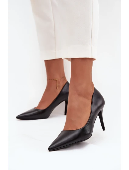 Szpilki Damskie Z Eko Skóry Czarne Sivana