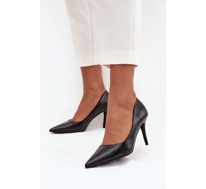 Szpilki Damskie Z Eko Skóry Czarne Sivana