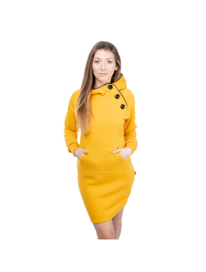 Dámske mikinové šaty GLANO - žlté