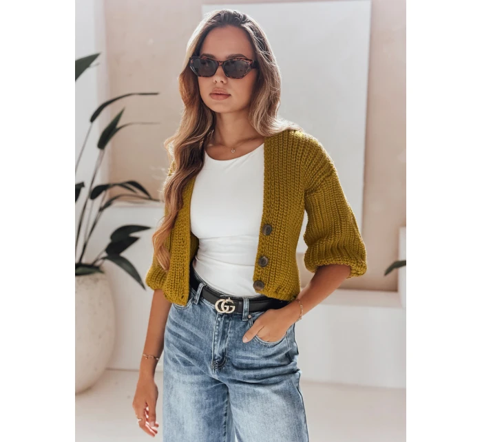 Dámský svetr hořčicové barvy Dstreet model 21967044 - FashionStreet