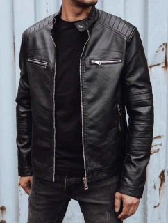 Pánska kožená bunda čierna FashionStreet TX4736