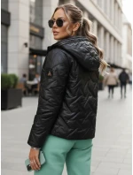 Dámska prešívaná bunda s kapucňou čierna FashionStreet TY5551