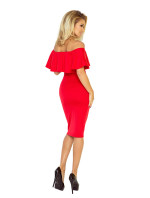 Červené šaty s volánkem model 4977157 - numoco