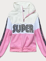 Okrová-ružová dámska športová mikina (26019)