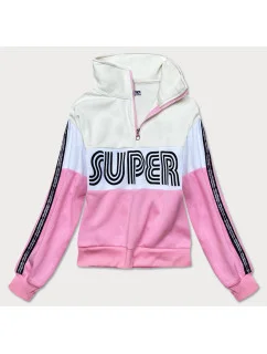 Okrová-ružová dámska športová mikina (26019)