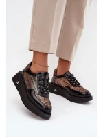 Kožené Polobotky pro na Platformě  Černé model 21710391 - Artiker