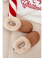 Dámské pantofle s kožíškem Camel model 21772655 - Boto Dámské pantofle s kožíškem Camel model 21772655 - Boto