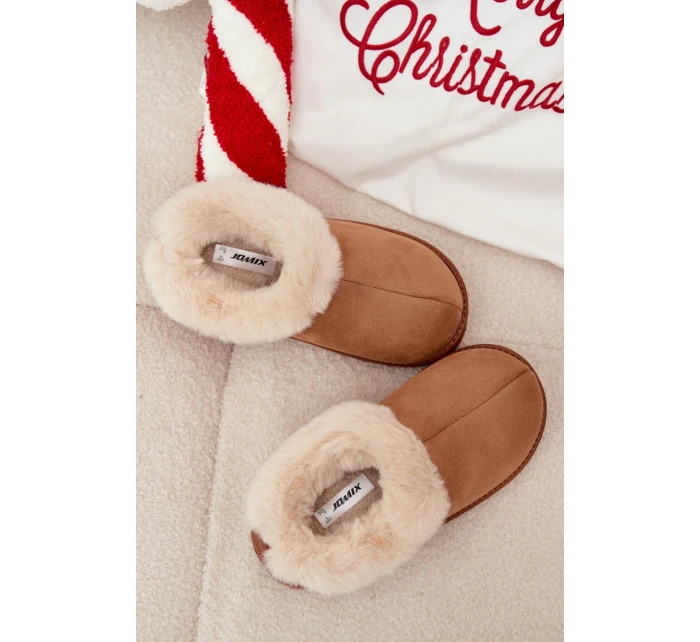 Dámské pantofle s kožíškem Camel model 21772655 - Boto Dámské pantofle s kožíškem Camel model 21772655 - Boto