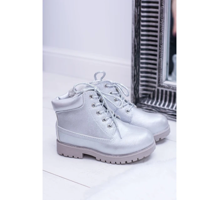 stříbrné teplé Dětské boty model 21506671 - Boto