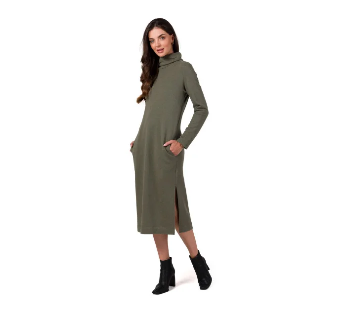 Dámske šaty B274 Khaki - BeWear