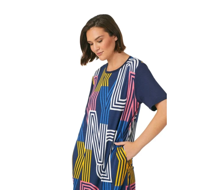 Dámska nočná košeľa YI30014 464 čierna s potlačou - DKNY