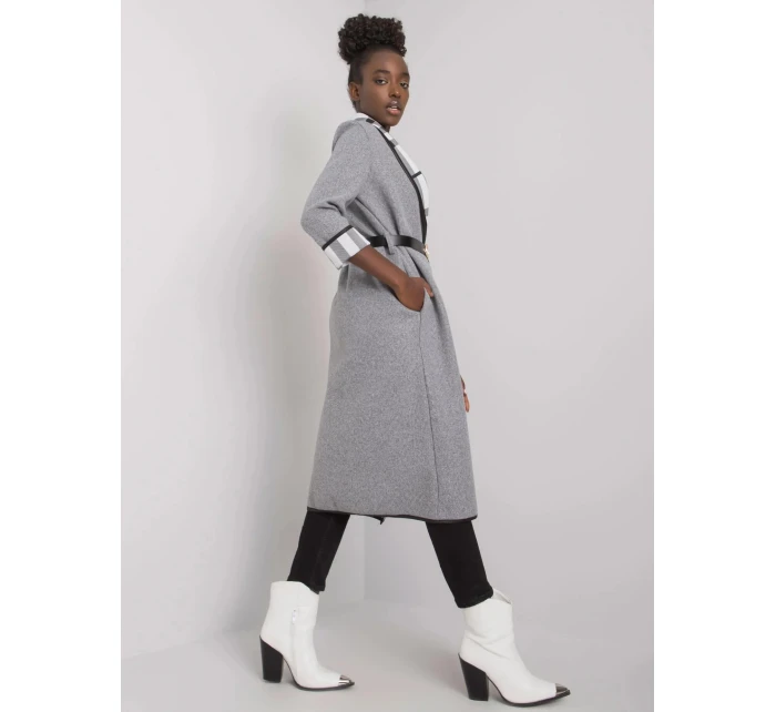 Dámský kabát DHJ EN model 21494817 Šedá - FPrice Dámský kabát DHJ EN model 21494817 Šedá - FPrice