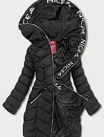 Čierna dámska páperová bunda pre prechodné obdobie (2M-001)