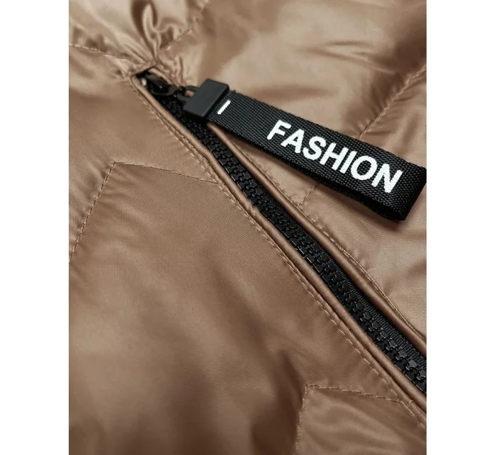 Dámska vesta v karamelovej farbe s odnímateľnou kapucňou S'West (B8231-101)