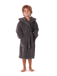 Detský župan Athena s kapucňou 9116 antracit - Vestis