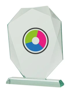 Sklenená trofej a puzdro s farebnou potlačou LuxorJet