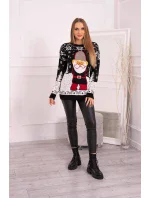 Vianočný sveter so Santa Clausom čierny