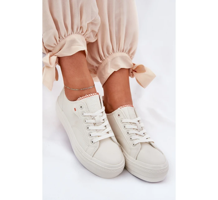 Dámské Tenisky Z Eko Kůže Big Star model 21690713 Světle Béžové - Big Star Shoes Dámské Tenisky Z Eko Kůže Big Star model 21690713 Světle Béžové - Big Star Shoes