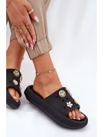 Klapki Damskie Piankowe Z Przypinkami Vinceza 76055 Czarne