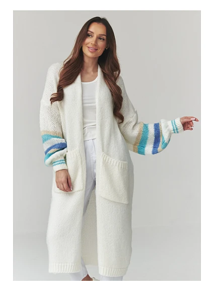 Zapínanie svetra model 226866 Makadamia