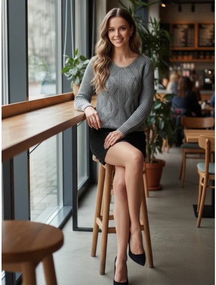 Dámský svetr světle šedý Dstreet model 21982734 - FashionStreet