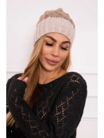 Paris fleecová čiapka K212 tmavo béžová + béžová