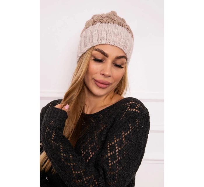 Paris fleecová čiapka K212 tmavo béžová + béžová