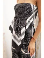 Dámska súprava so širokými nohavicami a vrchným dielom čierna Dámska súprava so širokými nohavicami a vrchným dielom čierna