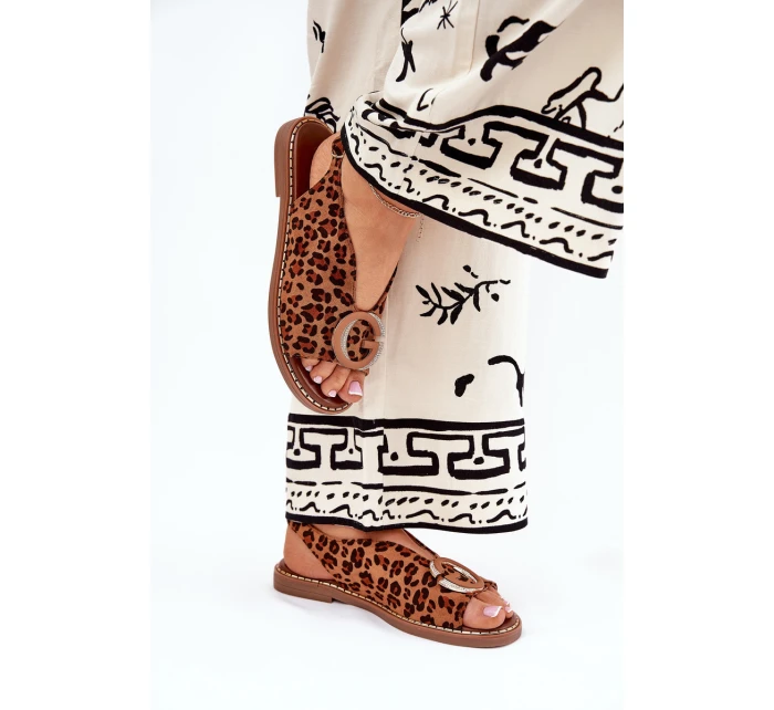 Ploché Sandály S Dekorací Hnědé model 21685686 - Boto
