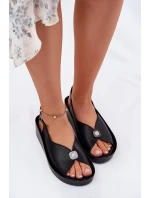 Kožené Dámské Sandály Na Klínu A Platformě model 21698360 Černé - S.Barski