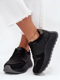 Ocieplane Sneakersy Damskie Na Platformie Big Star SS274007 HI-POLY SYSTEM Czarne