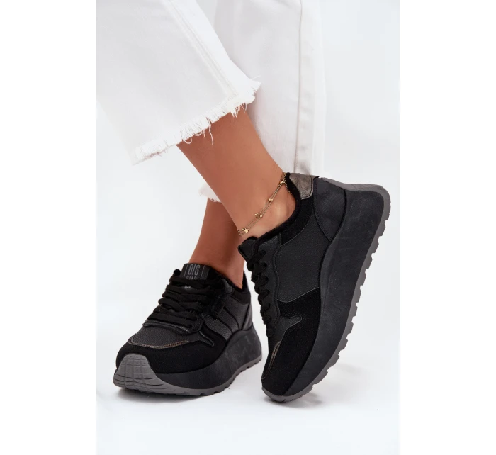 Ocieplane Sneakersy Damskie Na Platformie Big Star SS274007 HI-POLY SYSTEM Czarne