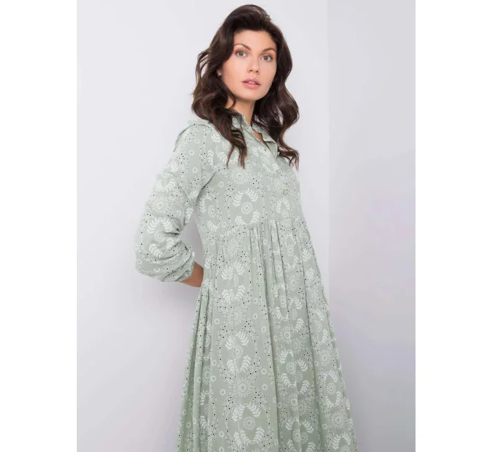 Dámske šaty 232 SK 8009.16 Pistáciová vzor - RUE PARIS Dámske šaty 232 SK 8009.16 Pistáciová vzor - RUE PARIS