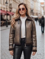 Dámská semišová bunda s ovčí kůží coffee Dstreet model 21993894 - FashionStreet Dámská semišová bunda s ovčí kůží coffee Dstreet model 21993894 - FashionStreet