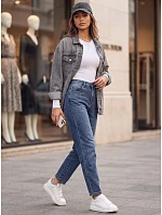 Dámske džínsy Mom Fit s vysokým pásom, modré, FashionStreet UY3104
