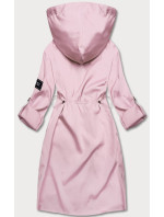 Tenký dámský přehoz přes oblečení ve špinavě růžové barvě s kapucí model 18013358 - S'WEST