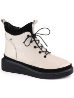 Filippo zateplené kožené topánky na platforme W PAW482 beige Filippo zateplené kožené topánky na platforme W PAW482 beige