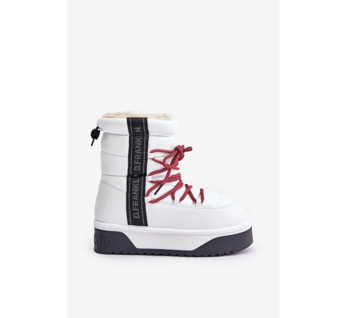 Śniegowce Damskie Na Grubej Podeszwie Wegańskie D.Franklin DFSH371007 Białe