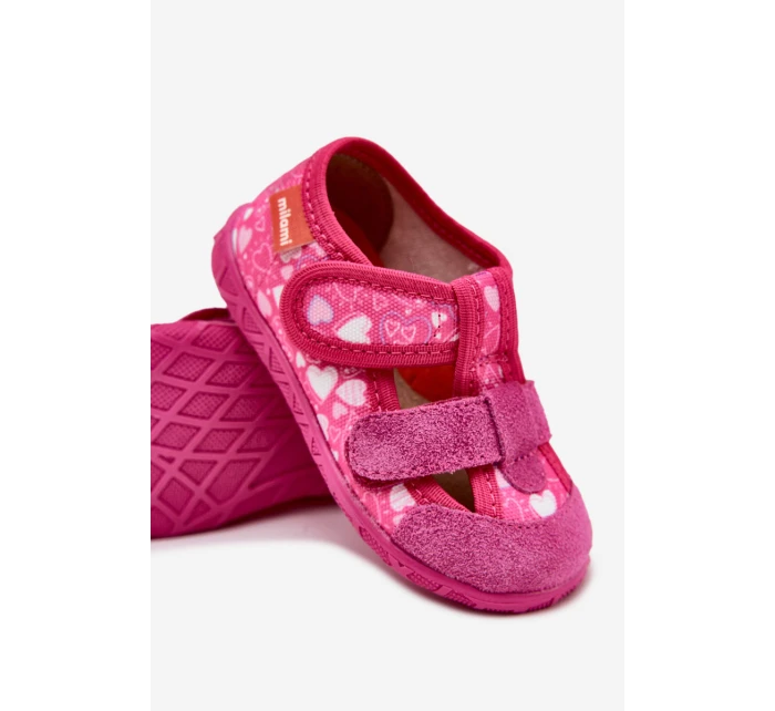 Kapcie Milami Dziecięce Na Rzepy W Serduszka Różowe Reathiana Kapcie Milami Dziecięce Na Rzepy W Serduszka Różowe Reathiana