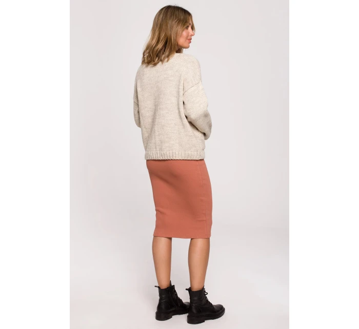 Dámsky Cardigan BK074 Beige - BeWear Dámsky Cardigan BK074 Beige - BeWear