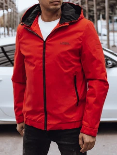 Pánská přechodná bunda s kapucí červená model 21980657 - Dstreet