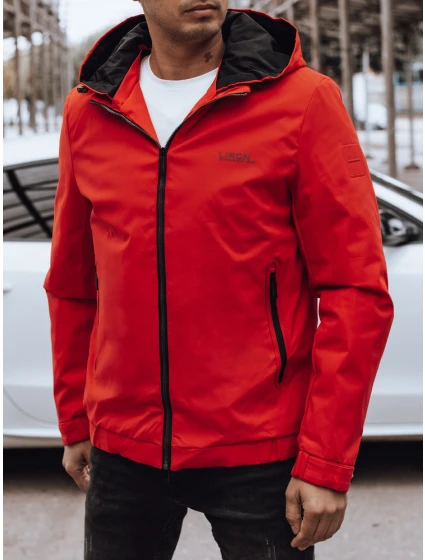Pánská přechodná bunda s kapucí červená Dstreet model 21980657 - FashionStreet