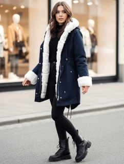 Dámska zimná bunda STARBURST navy blue FashionStreet TY4764