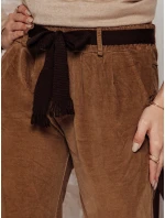 Dámské kalhoty s páskem velbloudí Dstreet model 21981987 - FashionStreet