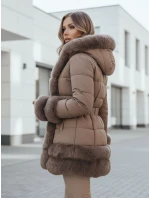 dámská zimní bunda s kožešinou hnědá Dstreet model 21991150 - FashionStreet