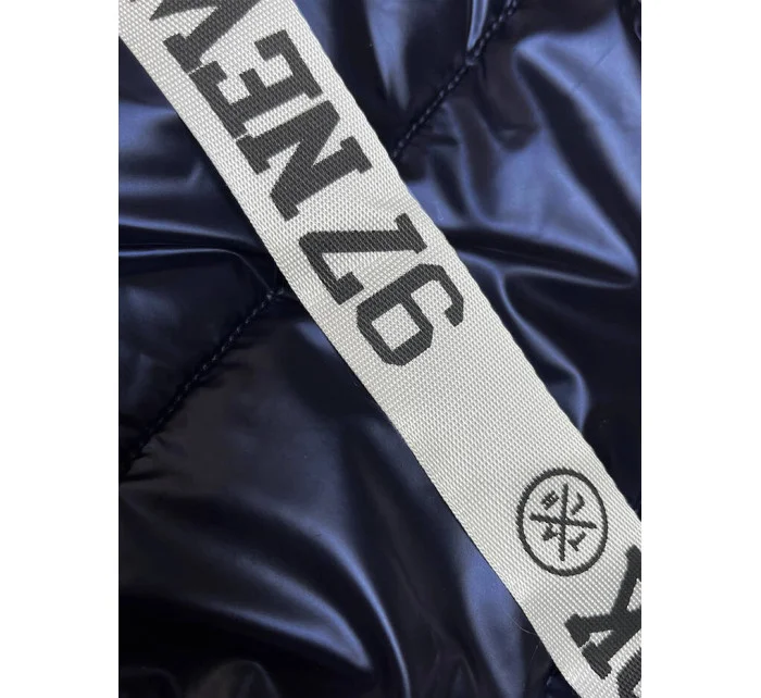 Tmavomodrá dámska vesta so sťahovacími lemami (16M9115-215)