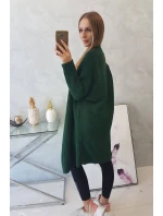 Svetr s netopýřími rukávy tmavě zelený