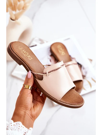 Kožené Nazouváky Lewski Shoes model 21558572 Béžové - Boto Kožené Nazouváky Lewski Shoes model 21558572 Béžové - Boto